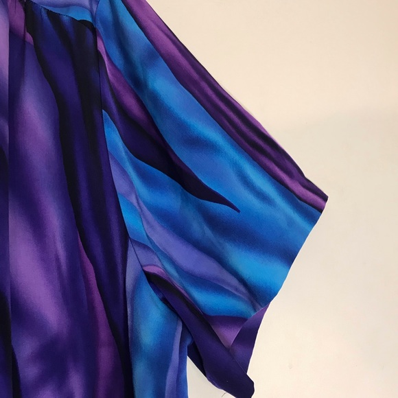 A PERSONAL TOUCH SHORT SLEEVE PURPLE BLUE STRIPE BLOUSE TOP SIZE 4X- 5X - Picture 4 of 7
